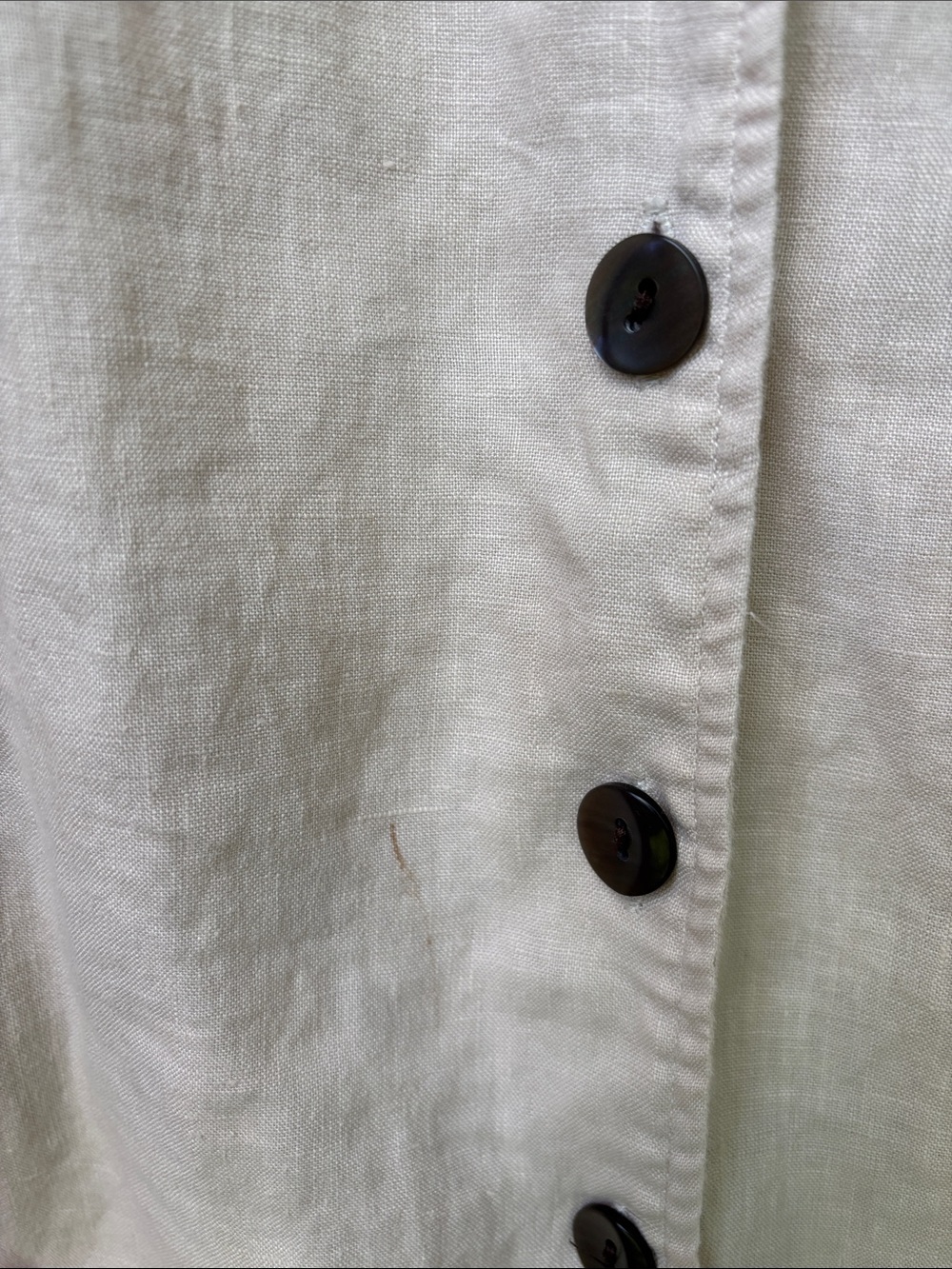 Vintage Gillian Grey 100% Linen Jacket | Minimal Neutral Oversized Button Front - Picture 14 of 14